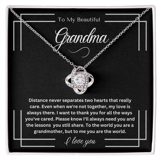 To My Beautiful Grandma - Love Knot Necklace
