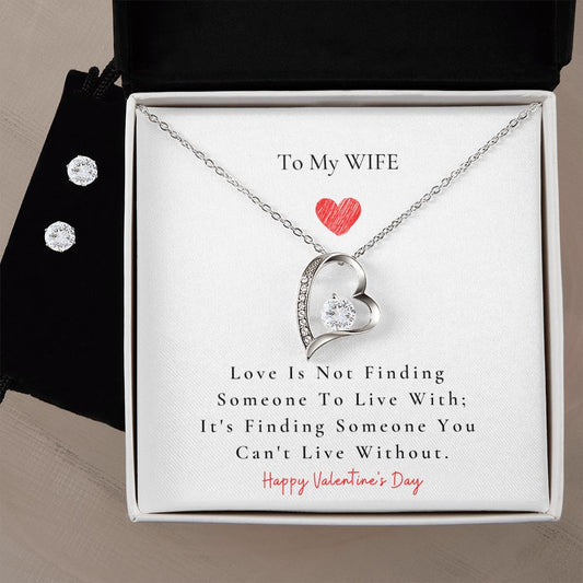 To My Wife - Valentine's Day - Forever Love Necklace w/Earings